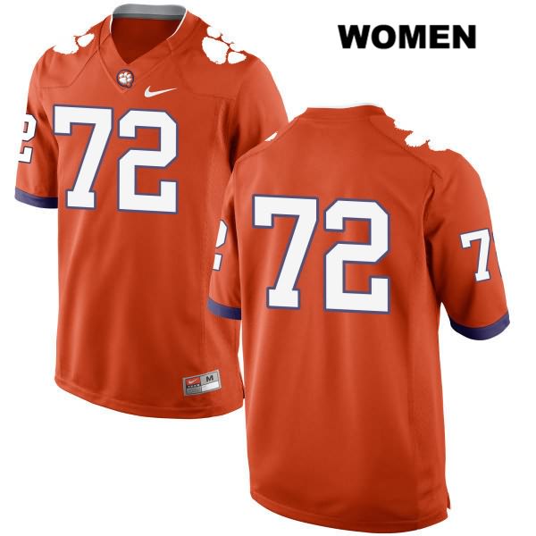 Women's Clemson Tigers #72 Blake Vinson Stitched Orange Authentic Nike No Name NCAA College Football Jersey LDK3746YC